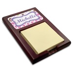 Princess & Diamond Print Red Mahogany Sticky Note Holder (Personalized)