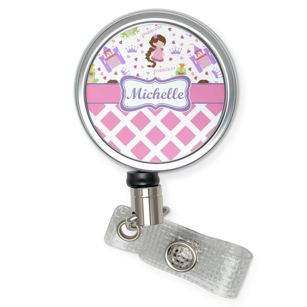 Custom Princess & Diamond Print Retractable Badge Reel (Personalized)
