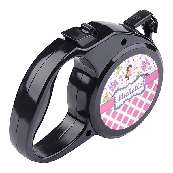 Princess & Diamond Print Retractable Dog Leash - Angle
