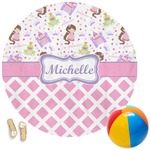 Princess & Diamond Print Round Beach Towel (Personalized)