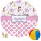 Princess & Diamond Print Round Beach Towel (Personalized)