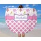 Princess & Diamond Print Round Beach Towel - In Use