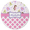 Princess & Diamond Print Round Rubber Backed Coaster (Personalized)