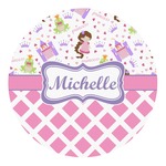 Princess & Diamond Print Round Decal (Personalized)