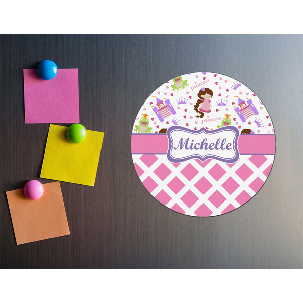 Princess & Diamond Print Round Fridge Magnet - LIFESTYLE
