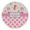 Princess & Diamond Print Round Linen Placemats - FRONT (Double Sided)