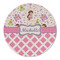 Princess & Diamond Print Round Linen Placemats - FRONT (Single Sided)