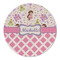 Princess & Diamond Print Round Linen Placemat (Personalized)