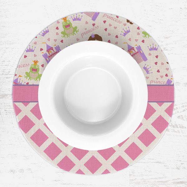 Princess & Diamond Print Round Linen Placemats - LIFESTYLE (single)