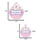 Princess & Diamond Print Round Pet ID Tag - Large - Comparison Scale