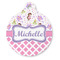 Princess & Diamond Print Round Pet ID Tag (Personalized)