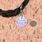Princess & Diamond Print Round Pet ID Tag - Small - In Context