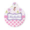 Princess & Diamond Print Round Pet ID Tag - Small (Personalized)