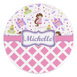 Princess & Diamond Print Round Stone Trivet (Personalized)