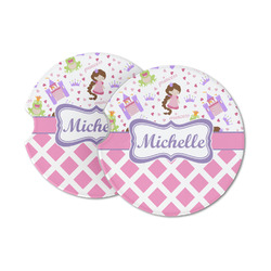 Princess & Diamond Print Sandstone Car Coasters (Personalized)