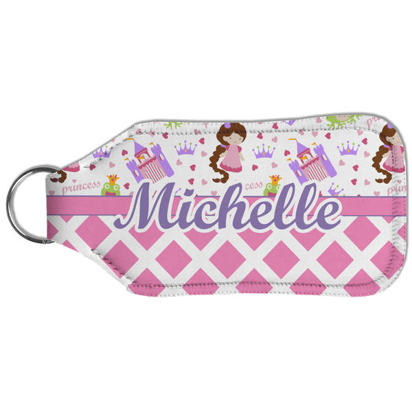 Princess & Diamond Print Sanitizer Holder Keychain - Large (Back)