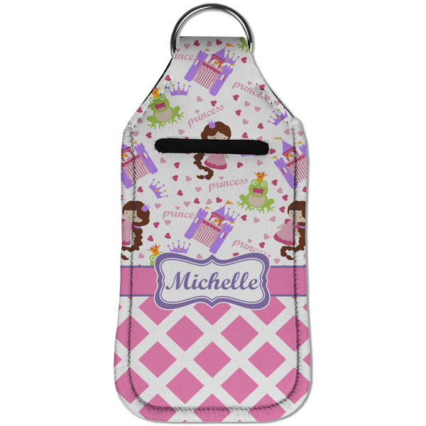 Princess & Diamond Print Sanitizer Holder Keychain - Large (Front)