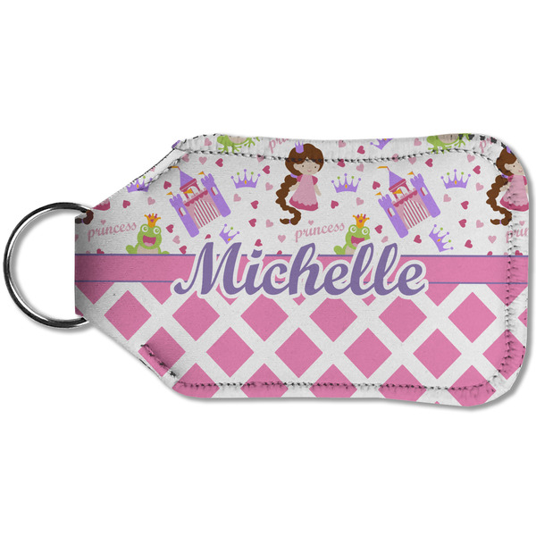 Princess & Diamond Print Sanitizer Holder Keychain - Small (Back)
