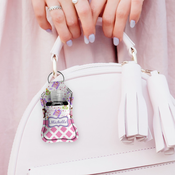 Princess & Diamond Print Sanitizer Holder Keychain - Small (LIFESTYLE)
