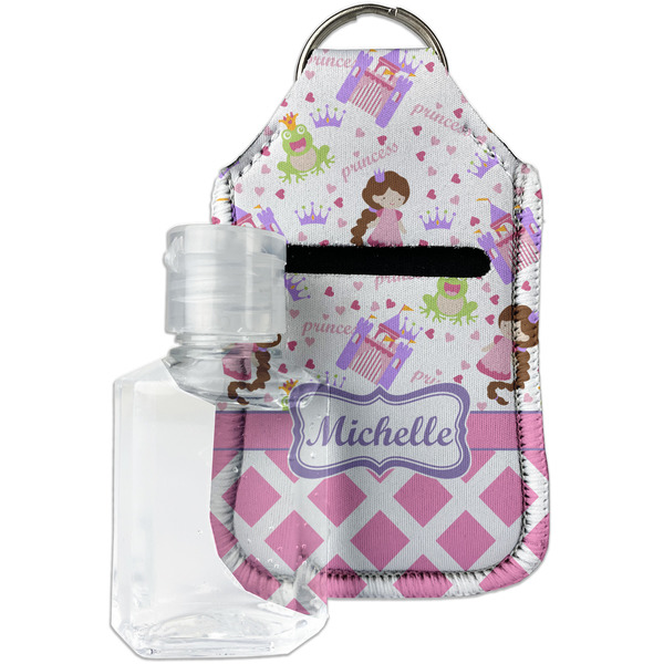 Custom Princess & Diamond Print Hand Sanitizer & Keychain Holder - Small (Personalized)