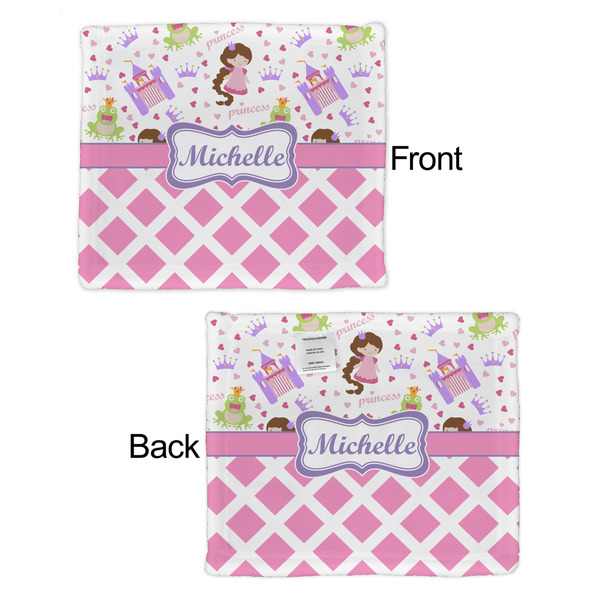 Princess & Diamond Print Security Blanket - Front & Back View