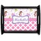 Princess & Diamond Print Black Wooden Tray - Large (Personalized)