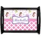 Princess & Diamond Print Black Wooden Tray - Small (Personalized)
