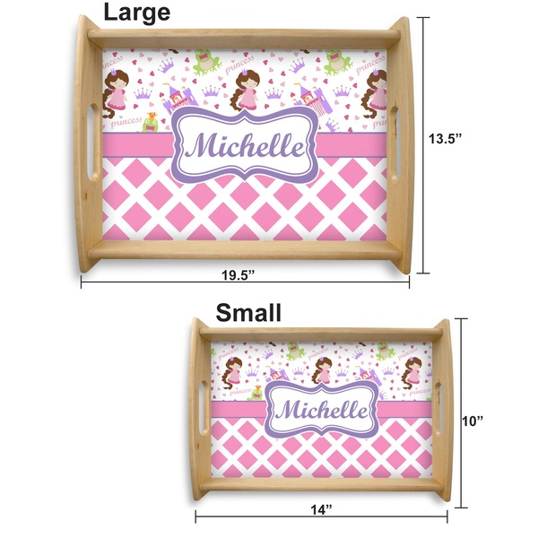 Princess & Diamond Print Serving Tray Wood Sizes