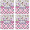 Princess & Diamond Print Set of 4 Sandstone Coasters - See All 4 View