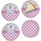 Princess & Diamond Print Set of 4 Glass Appetizer / Dessert Plate 8" (Personalized)