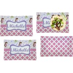 Princess & Diamond Print Set of 4 Glass Rectangular Lunch / Dinner Plate (Personalized)