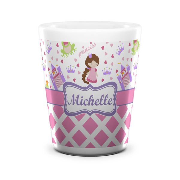 Princess & Diamond Print Shot Glass - White - FRONT