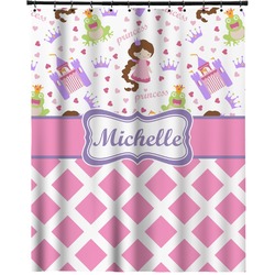 Princess & Diamond Print Extra Long Shower Curtain - 70"x84" (Personalized)