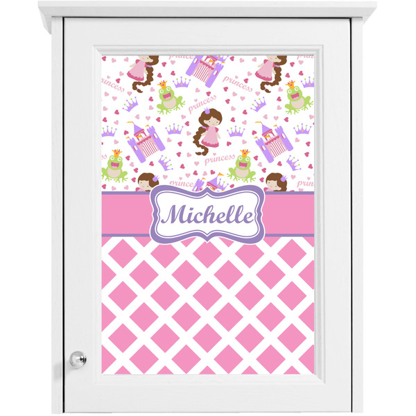 Princess & Diamond Print Single White Cabinet Decal
