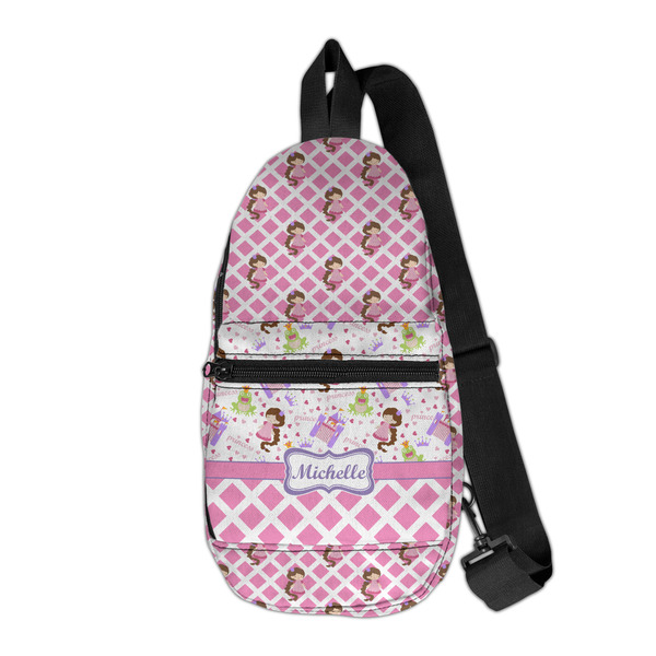 Custom Princess & Diamond Print Sling Bag (Personalized)
