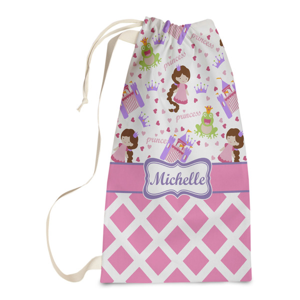 Custom Princess & Diamond Print Laundry Bags - Small (Personalized)