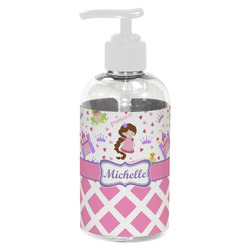 Princess & Diamond Print Plastic Soap / Lotion Dispenser (8 oz - Small - White) (Personalized)