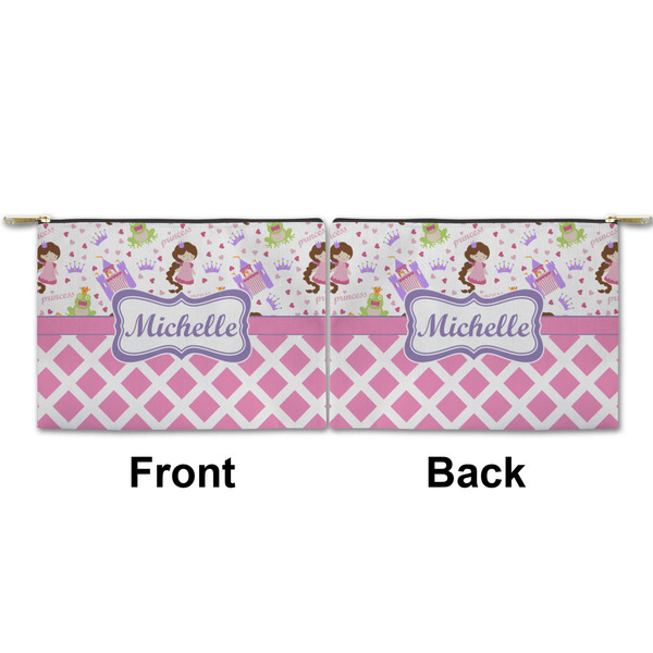 Princess & Diamond Print Small Zipper Pouch Approval (Front and Back)