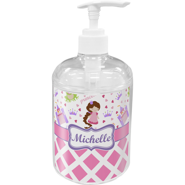 Custom Princess & Diamond Print Acrylic Soap & Lotion Bottle (Personalized)