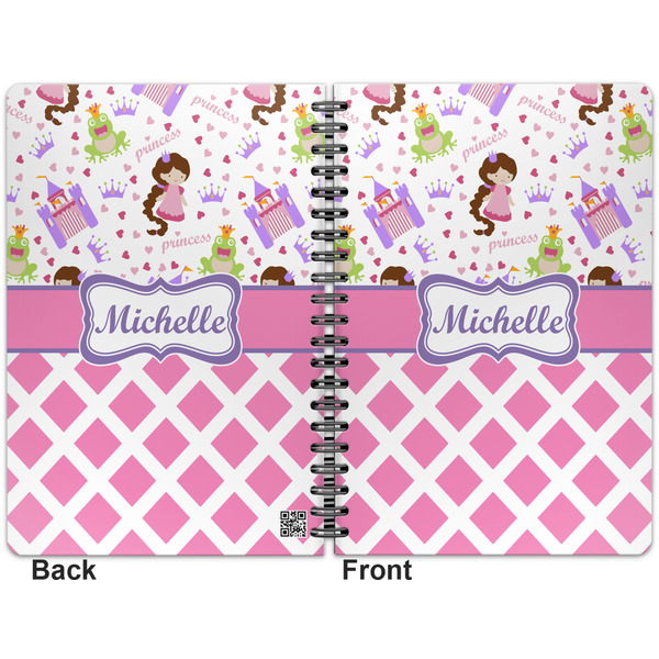 Princess & Diamond Print Spiral Journal 7 x 10 - Apvl