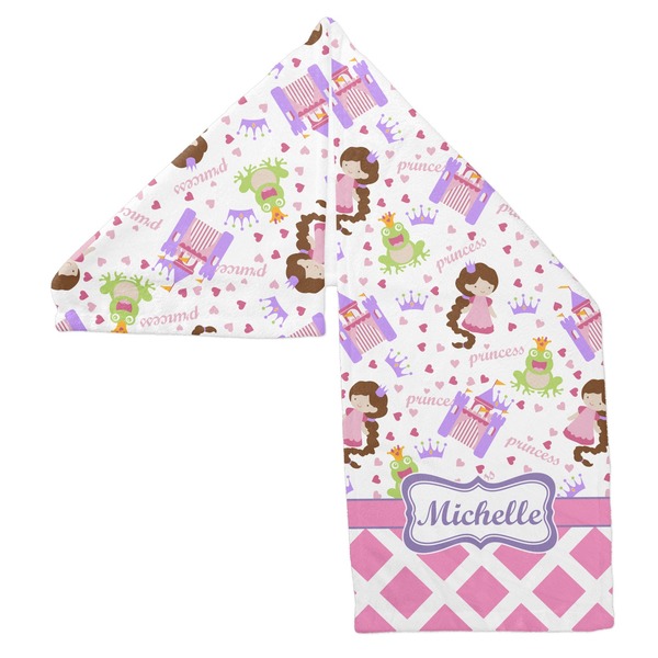 Princess & Diamond Print Sports Towel Folded - Both Sides Showing