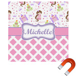 Princess & Diamond Print Square Car Magnet - 10" (Personalized)