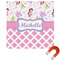 Princess & Diamond Print Square Car Magnet - 6" (Personalized)