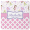 Princess & Diamond Print Square Rubber Backed Coaster (Personalized)