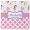 Princess & Diamond Print Square Rubber Backed Coaster (Personalized)