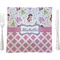 Princess & Diamond Print 9.5" Glass Square Lunch / Dinner Plate- Single or Set of 4 (Personalized)
