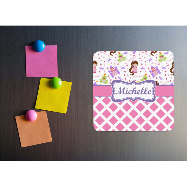 Princess & Diamond Print Square Fridge Magnet - LIFESTYLE