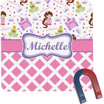 Princess & Diamond Print Square Fridge Magnet (Personalized)