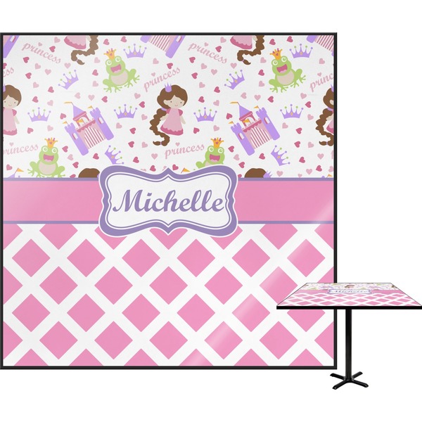 Custom Princess & Diamond Print Square Table Top (Personalized)