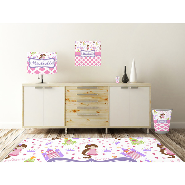 Princess & Diamond Print Square Wall Decal Wooden Desk